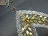 ESTATE EXTRA LARGE 27.5CT WHITE & FANCY YELLOW DIAMOND 18K GOLD HANGING EARRINGS