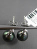 ESTATE .06CT DIAMOND 14KT WHITE GOLD AAA TAHITIAN PEARL 3 STONE HANGING EARRINGS