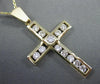 ESTATE LARGE 1.56CT DIAMOND 14KT YELLOW GOLD CHANNEL SET CROSS PENDANT #1610