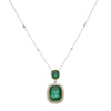 LARGE 11.15CT DIAMOND & AAA EMERALD 18KT 2 TONE GOLD 3D CUSHION & ROUND NECKLACE
