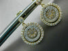 ESTATE .85CT DIAMOND 14K WHITE & YELLOW GOLD 3D CIRCULAR ETOILE HANGING EARRINGS