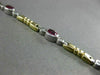 ESTATE 2.17CT DIAMOND & RUBY 14K TWO TONE GOLD BY THE YARD BEZEL TENNIS BRACELET