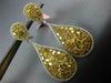 LARGE GIA 11.52CT WHITE & FANCY YELLOW DIAMOND 18K GOLD CLUSTER HANGING EARRINGS