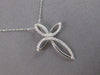 ESTATE 1.02CT DIAMOND 14KT WHITE GOLD MULTI LEAF INFINITY CROSS FLOATING PENDANT