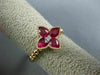 ESTATE 1.12CT DIAMOND & AAA RUBY 14KT ROSE GOLD SQUARE 4 LEAF CLOVER FLOWER RING