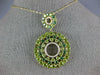LARGE 8.37CT DIAMOND AAA & TSAVORITE PERIDOT 14KT YELLOW GOLD 3D FLOWER PENDANT