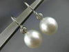 ESTATE LARGE .20CT DIAMOND & AAA SOUTH SEA PEARL 18K WHITE GOLD HANGING EARRINGS