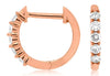 .25CT DIAMOND 14KT ROSE GOLD 5 STONE SHARE PRONG HUGGIE HOOP HANGING EARRINGS