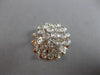 EXTRA LARGE .94CT DIAMOND 14KT WHITE & ROSE GOLD CLUSTER BEZEL FLOWER FUN RING