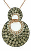 1.30CT WHITE & CHOCOLATE FANCY DIAMOND 14KT ROSE GOLD ROUND LOVE KNOT PENDANT