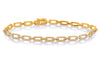 ESTATE 1.14 DIAMOND 14K YELLOW GOLD 3D ROUND OPEN OVAL LOVE KNOT TENNIS BRACELET