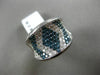 ESTATE LARGE 2.86CT WHITE & BLUE DIAMOND 14K WHITE GOLD 3D PAVE CONCAVE FUN RING