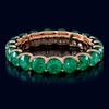 3.60CT AAA EMERALD 14KT ROSE GOLD 3D CLASSIC SHARED PRONG ETERNITY FUN LOVE RING