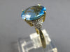 5.24CT DIAMOND & AAA BLUE TOPAZ 14KT YELLOW GOLD 3D OVAL & ROUND FLORAL FUN RING