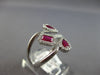 WIDE 1.18CT DIAMOND & AAA RUBY 14KT WHITE GOLD MULTI SHAPE CRISS CROSS LOVE RING
