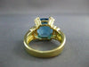 ANTIQUE 8.15CT DIAMOND & AAA LONDON BLUE TOPAZ 18KT 2 TONE HEART GOLD RING 22098