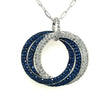 2.94CT DIAMOND & AAA SAPPHIRE 18KT WHITE GOLD 3D MULTI CIRCULAR TRINITY PENDANT