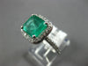 LARGE 2.59CT DIAMOND & AAA EMERALD 14KT WHITE GOLD SQUARE HALO ENGAGEMENT RING
