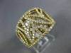 LARGE 1.32CT DIAMOND 18K TWO TONE GOLD MULTI LEAF OPEN FILIGREE ANNIVERSARY RING
