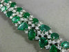 WIDE 20.98CT DIAMOND & AAA COLOMBIAN EMERALD 18KT WHITE GOLD 3D TENNIS BRACELET