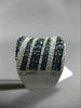 ESTATE LARGE 2.14CT DIAMOND & SAPPHIRE 14KT WHITE GOLD MULTI ROW COCKTAIL RING
