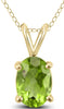 ESTATE .85CT AAA PERIDOT 14KT YELLOW GOLD 3D OVAL SOLITAIRE FLOATING PENDANT