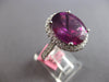 EXTRA LARGE 11.15CT DIAMOND & AAA RHODOLITE 18KT WHITE GOLD OVAL ENGAGEMENT RING