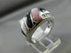 ESTATE WIDE .31CT DIAMOND 14KT WHITE GOLD AAA MOTHER OF PEARL 3D COCKTAIL RING