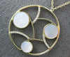 ESTATE LARGE DIAMOND & AAA MOTHER OF PEARL 14K YELLOW GOLD CIRCULAR FUN NECKLACE