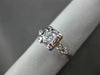 ANTIQUE .46CT OLD MINE DIAMOND 14KT W GOLD HEART FISHTAIL ENGAGEMENT RING #22078