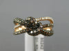 EFFY 1.50CT WHITE & CHOCOLATE FANCY DIAMOND 14KT ROSE GOLD 3D LOVE KNOT RING