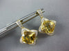 4.19CT DIAMOND & AAA CITRINE 14K YELLOW GOLD CUSHION CUT FLOWER HANGING EARRINGS