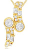 .37CT DIAMOND 18KT YELLOW GOLD 3D ROUND & BAGUETTE DOUBLE SOLITAIRE LOVE PENDANT
