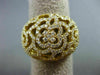 ESTATE LARGE 1.41CT DIAMOND 18KT YELLOW GOLD OPEN FILIGREE MULTI FLOWER FUN RING