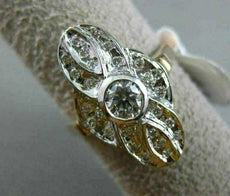 ANTIQUE WIDE .55CT ROUND DIAMOND 14KT ROSE GOLD 3D INFINITY SOLITARE LOVE RING