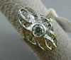 ANTIQUE WIDE .55CT ROUND DIAMOND 14KT ROSE GOLD 3D INFINITY SOLITARE LOVE RING