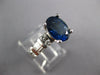 ESTATE 3.54CT DIAMOND & AAA SAPPHIRE 14KT WHITE GOLD OVAL ENGAGEMENT RING #27327