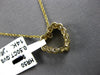 SMALL .50CT DIAMOND 14KT YELLOW GOLD 3D CLASSIC OPEN HEART LOVE FLOATING PENDANT