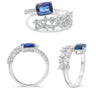 2.12CT DIAMOND & AAA SAPPHIRE 18KT WHITE GOLD 3D MULTI SHAPE & CUSHION FUN RING
