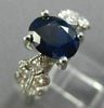 ESTATE 1.45CT DIAMOND & AAA SAPPHIRE 14KT WHITE GOLD 3D FILIGREE ENGAGEMENT RING