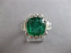 EXTRA LARGE 6.32CT DIAMOND & AAA EMERALD 14KT WHITE GOLD ENGAGEMENT RING #28090