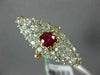 ANTIQUE EXTRA LARGE 4.25CT OLD MINE DIAMOND & AAA RUBY 18KT 2 TONE GOLD FUN RING