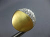 LARGE 1.5CT DIAMOND 18KT 2 TONE GOLD MATTE & SHINY CIRCULAR MOON EARRINGS #27693