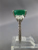LARGE 5.07CT DIAMOND & AAA EMERALD 14K WHITE 3D GOLD OVAL ENGAGEMENT RING #27151