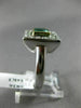 ESTATE LARGE 1.53CT DIAMOND & AAA EMERALD 14K 2 TONE GOLD DOUBLE SQUARE RING 826