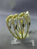 ESTATE EXTRA LARGE 1.62CT DIAMOND 14KT TWO TONE GOLD MULTI ROW CRISS CROSS RING