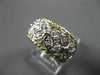 ESTATE WIDE .26CT DIAMOND 14KT 2 TONE GOLD 3D FLOWER FILIGREE ANNIVERSARY RING