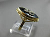 ANTIQUE OLD MINE DIAMOND & ONYX 14KT TWO TONE GOLD SWIRL MARQUISE RING #21458