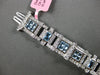 WIDE 8.28CT DIAMOND & AAA AQUAMARINE 18K WHITE GOLD 3D PRINCESS & ROUND BRACELET