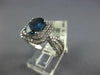 LARGE 3.03CT DIAMOND & AAA SAPPHIRE 14KT WHITE GOLD OVAL SQUARE ENGAGEMENT RING